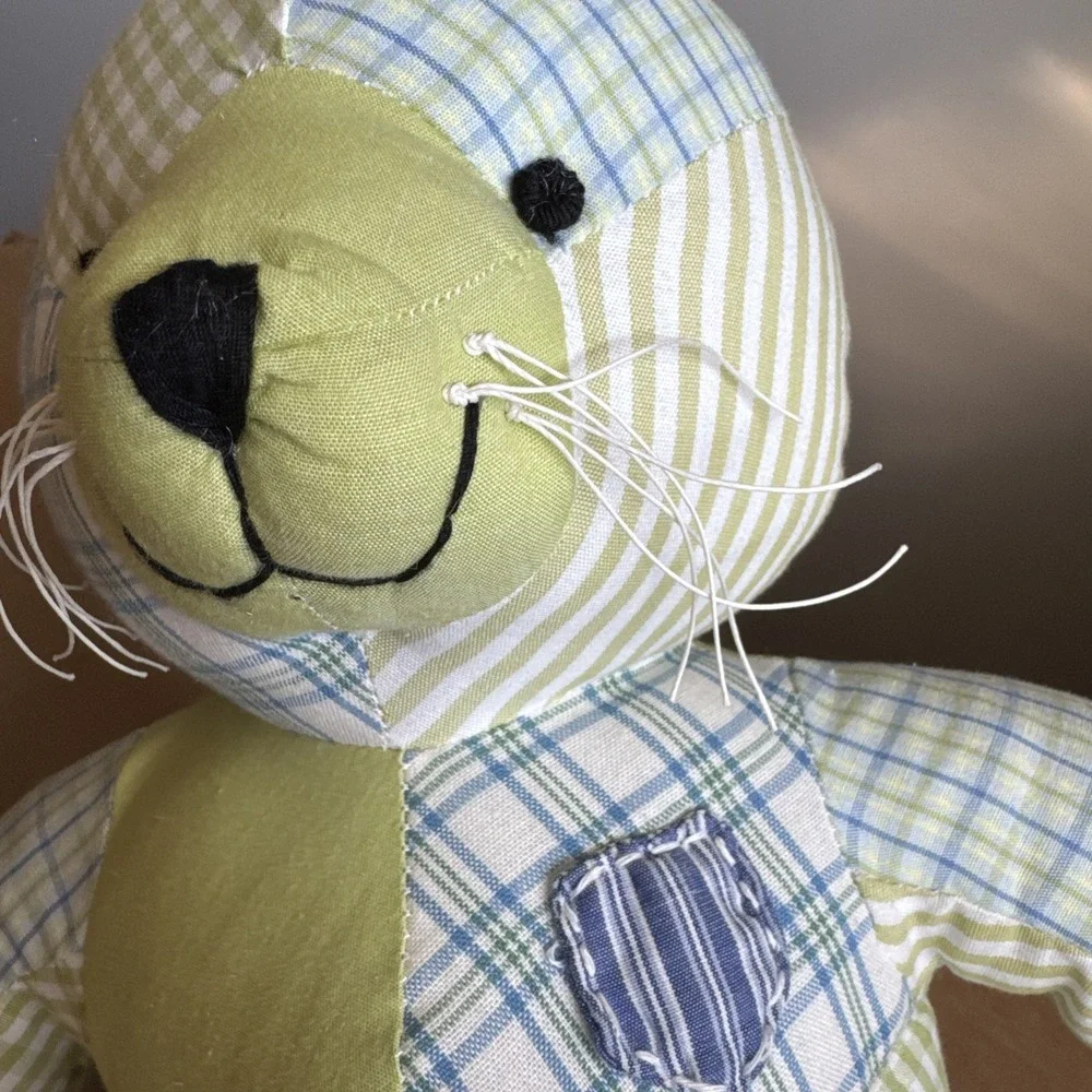 Pottery Barn Kids Bunny Rabbit Cotton Stuffed Animal Toy Patchwork 16